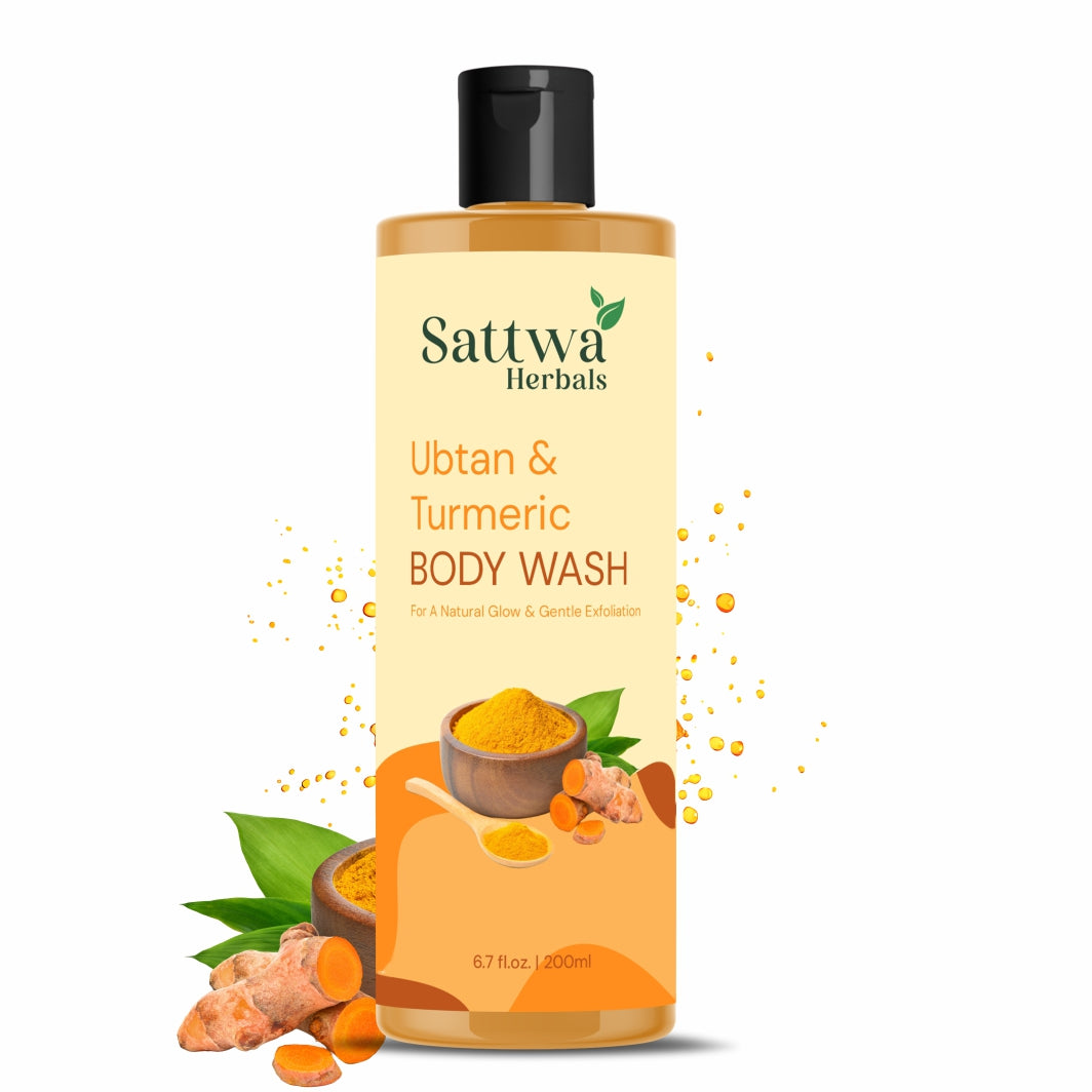 Sattwa Herbals Ubtan Body Wash with Turmeric - Natural Ayurvedic Cleanser for Glowing Skin