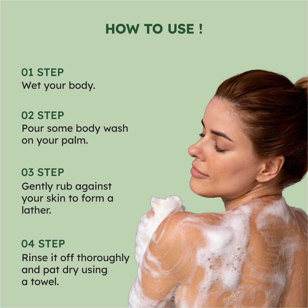 Sattwa Herbals Green Tea Mint Body Wash - Natural Refreshing Shower Gel for All Skin Types