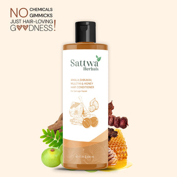 Sattwa Herbals Amla,Shikakai & Mulethi Hair Conditioner - Natural Ayurvedic Formula for Soft Manageable Hair