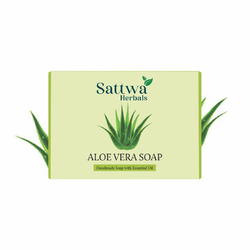 Sattwa Herbals Aloe Vera Bath Soap - Moisturizing & Soothing for Dry Skin