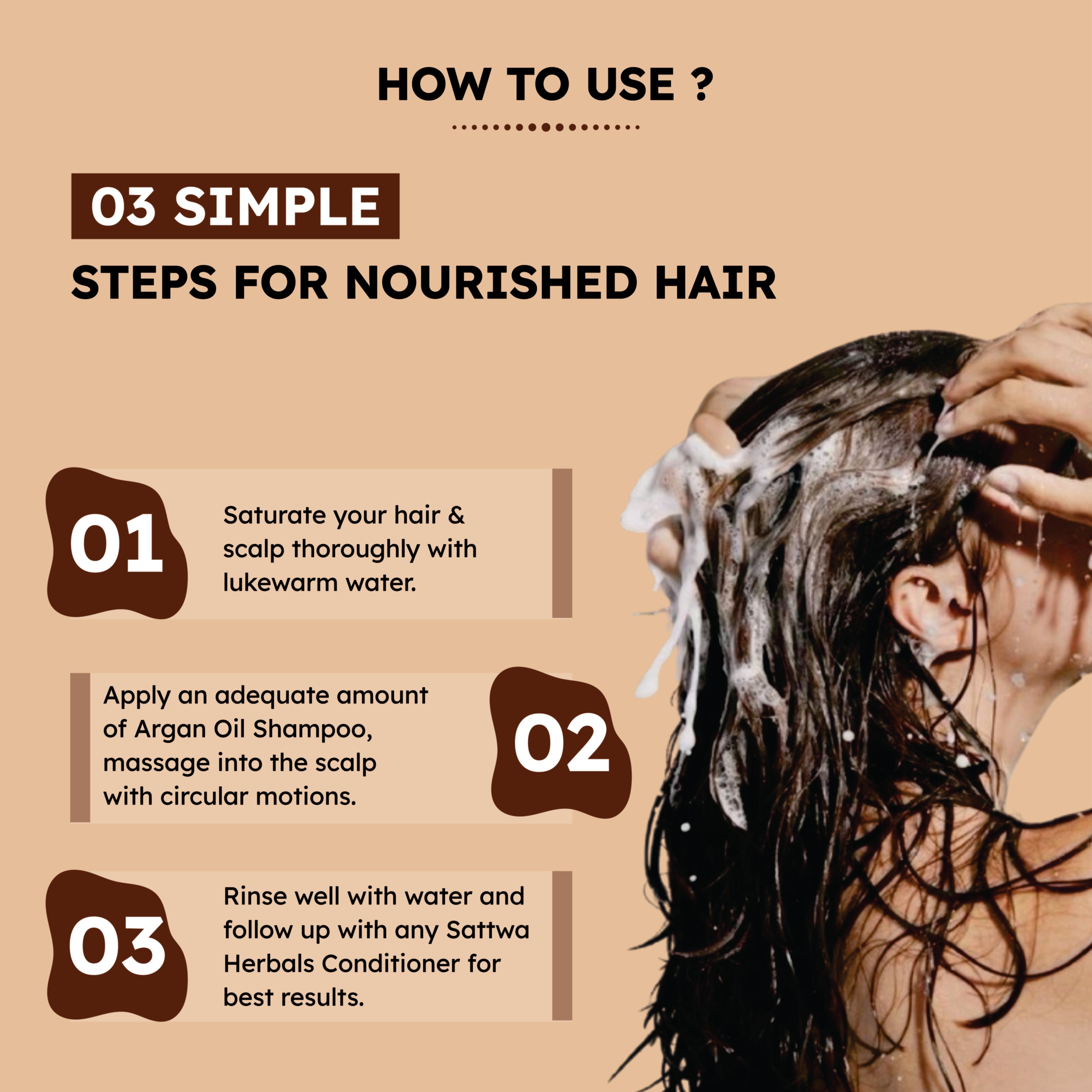 Sattwa Herbals Moroccan Argan Oil Shampoo - Hydrating & Repairing Formula for Damaged Hair