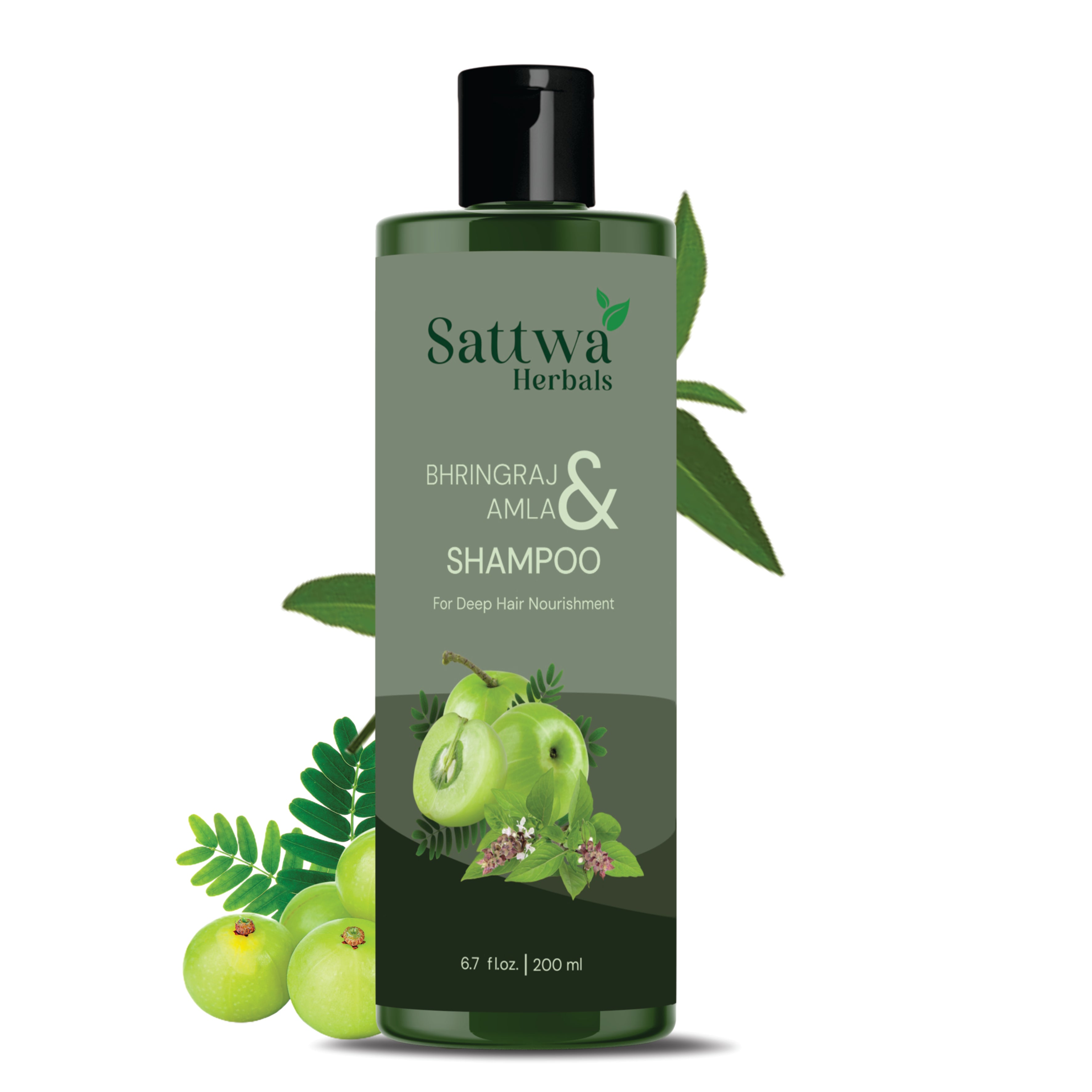 Sattwa Herbals Amla Bhringraj Shampoo - Natural Ayurvedic Hair Care for Strong Healthy Hair