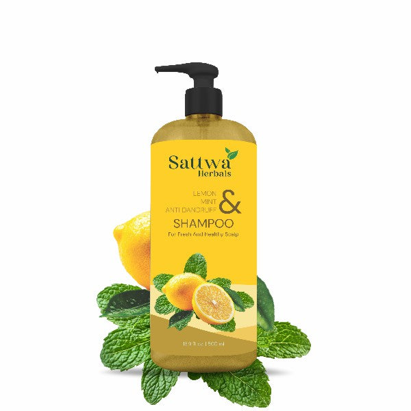 Sattwa Herbals Lemon Mint Anti-Dandruff Shampoo - Flake Control & Itching Relief