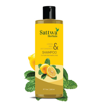 Sattwa Herbals Lemon Mint Anti-Dandruff Shampoo - Flake Control & Itching Relief