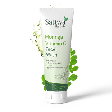 Sattwa Herbals Moringa Vitamin C Face Wash - Oil Control & Acne Care for Glowing Skin
