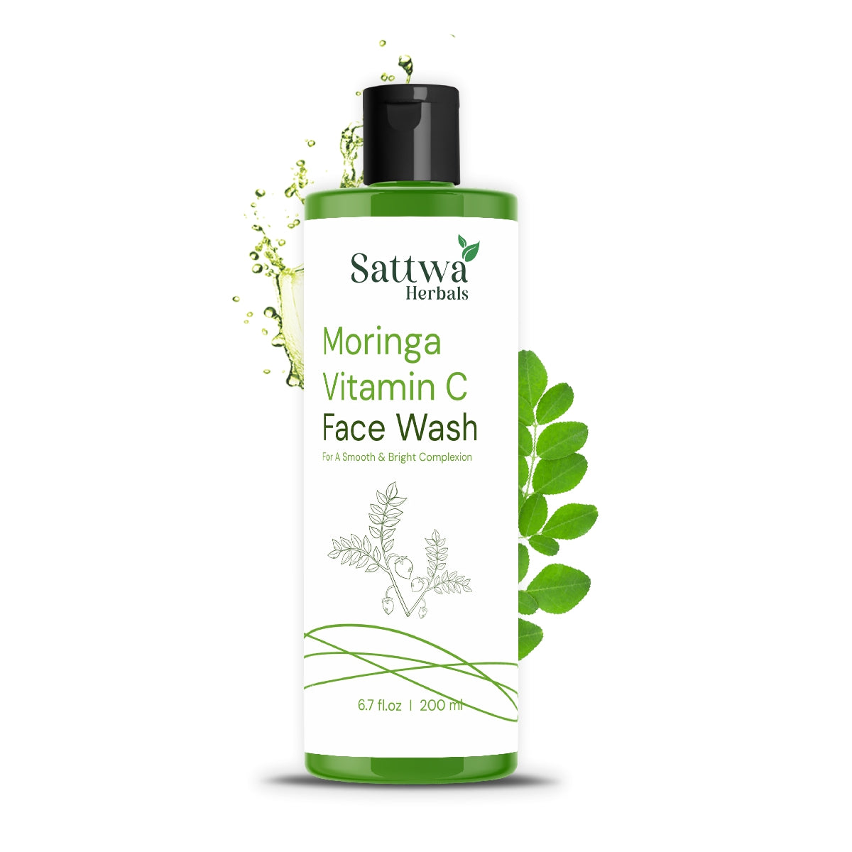 Sattwa Herbals Moringa Vitamin C Face Wash - Oil Control & Acne Care for Glowing Skin
