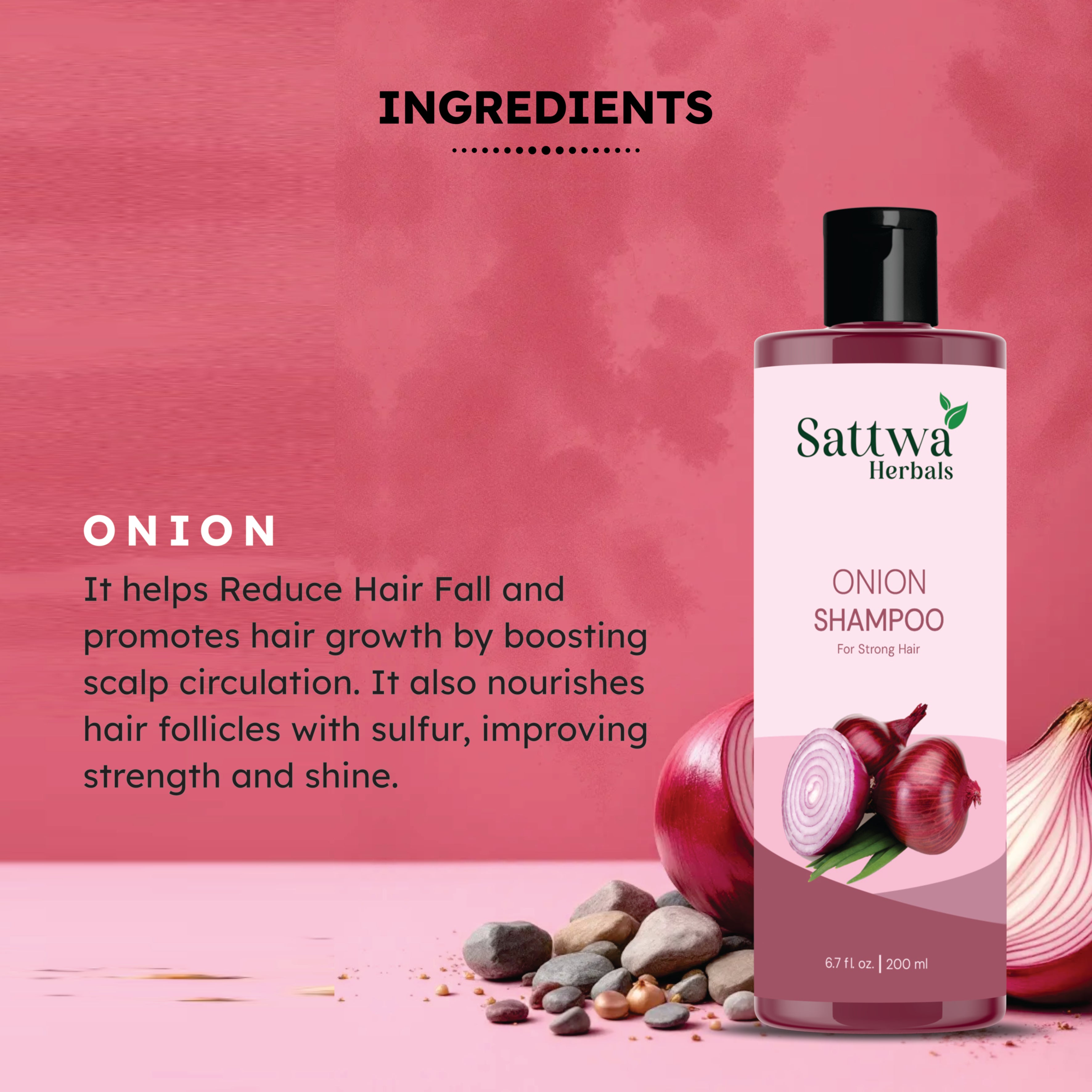 Sattwa Herbals Onion Shampoo for Hair Fall Control - Natural Hair Growth