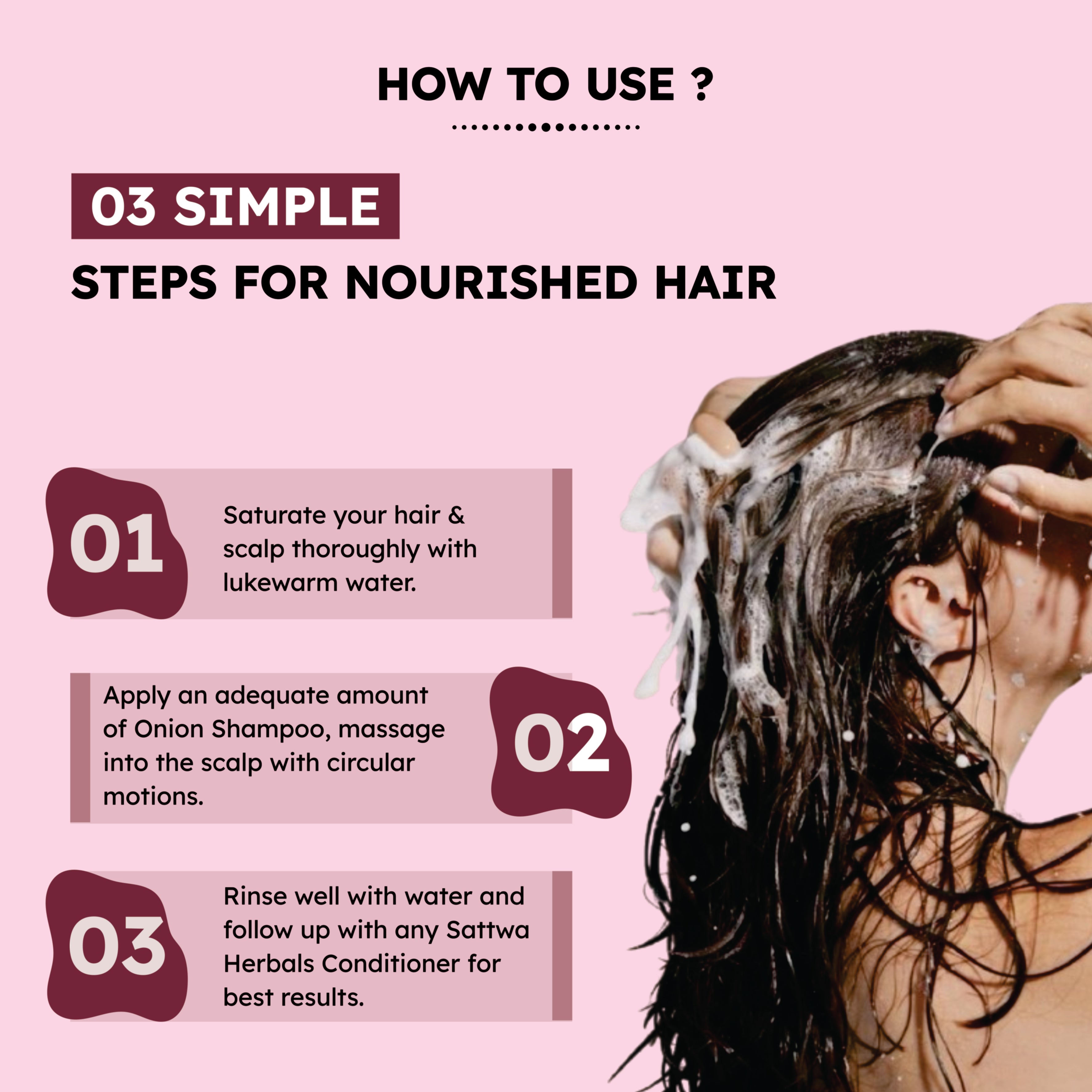Sattwa Herbals Onion Shampoo for Hair Fall Control - Natural Hair Growth