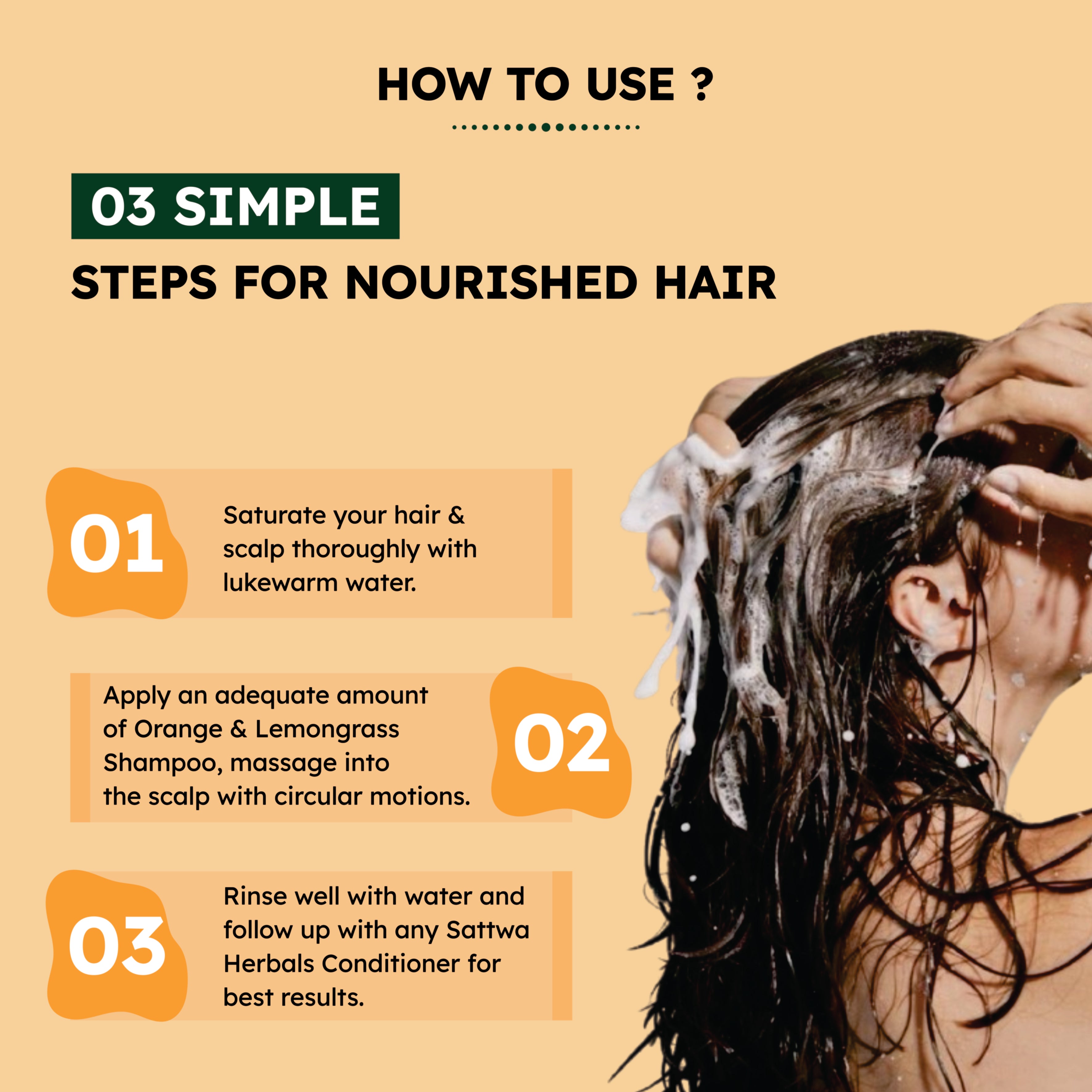 Sattwa Herbals Orange Lemongrass Shampoo - Clarifying & Detoxifying