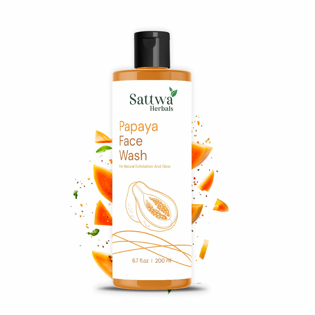 Sattwa Herbals Papaya Face Wash - Brightening & Exfoliation for Glowing Skin