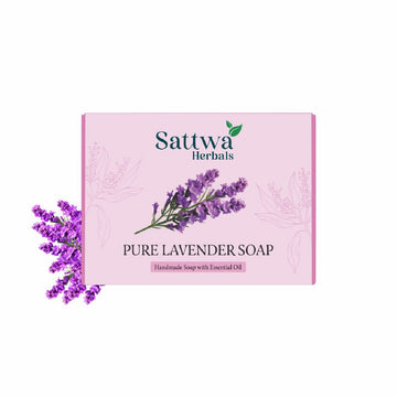 Sattwa Herbals Calming Lavender Soap - Aromatherapy & Sensitive Skin Care Bar - Pure Essential Oil Enriched