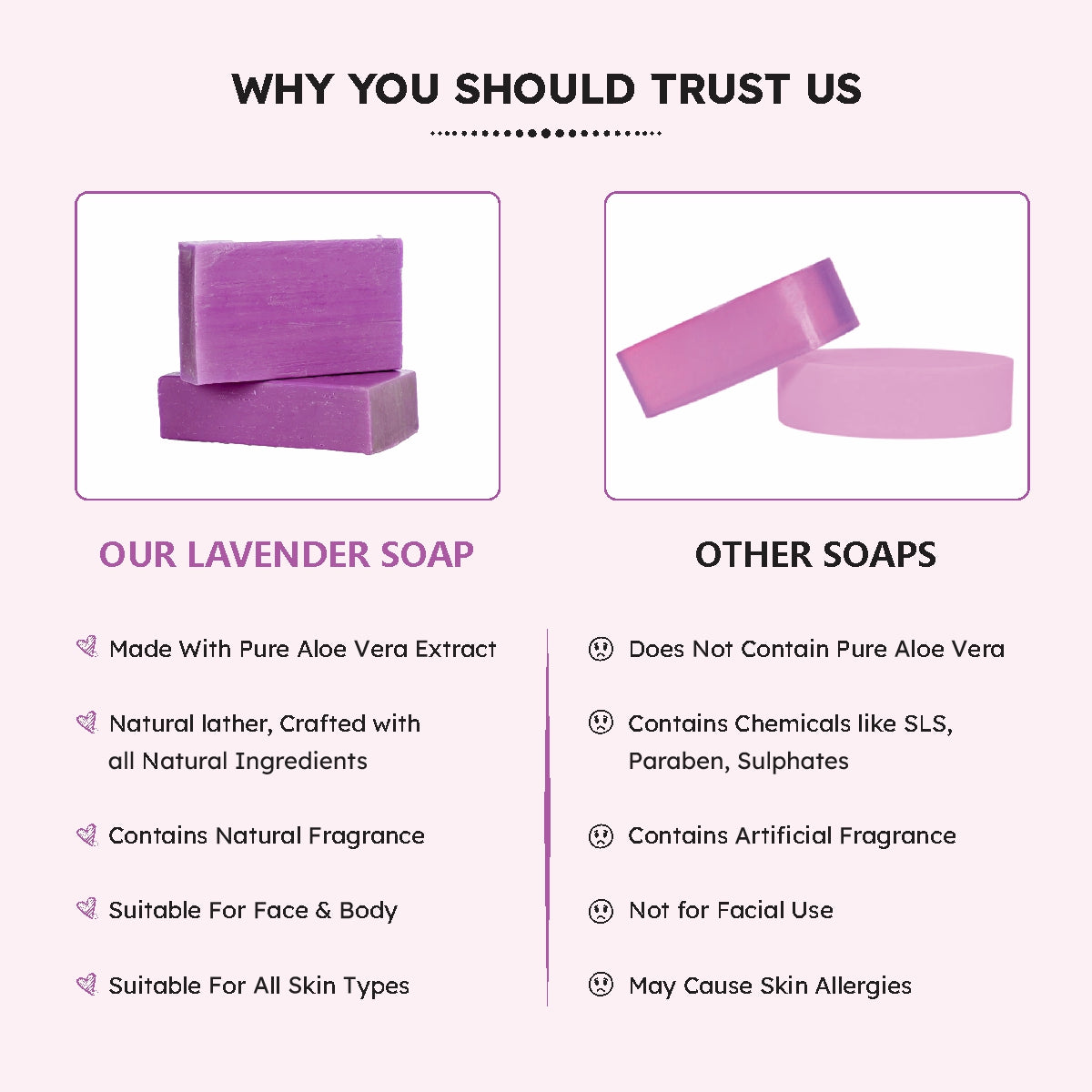 Sattwa Herbals Calming Lavender Soap - Aromatherapy & Sensitive Skin Care Bar - Pure Essential Oil Enriched