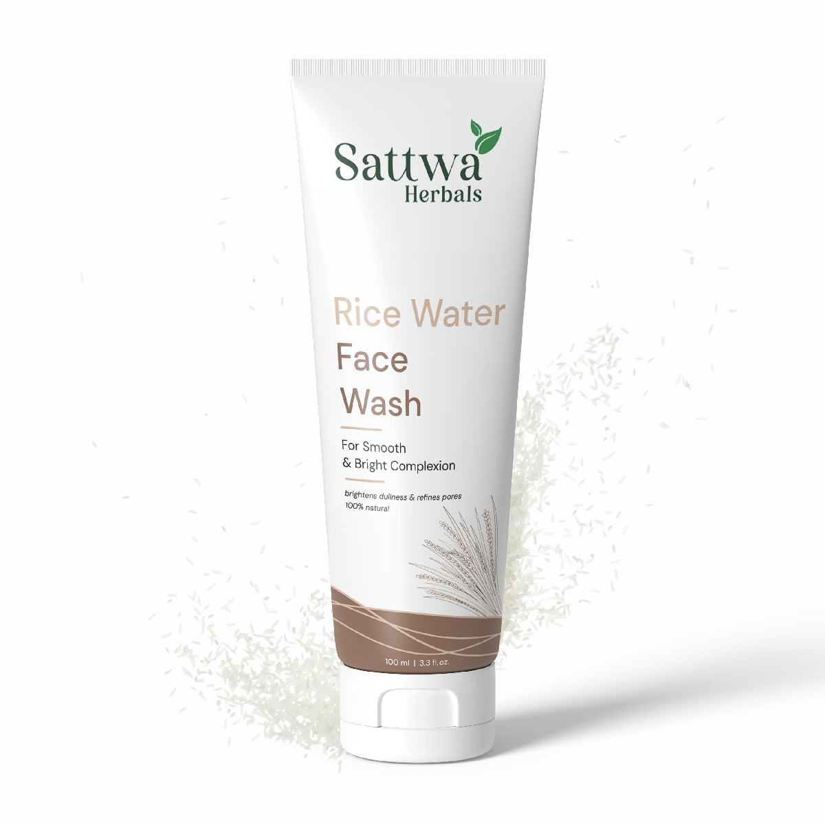 Sattwa Herbals Rice Water Face Wash - Korean Skin Care for Glass Skin & Hydration