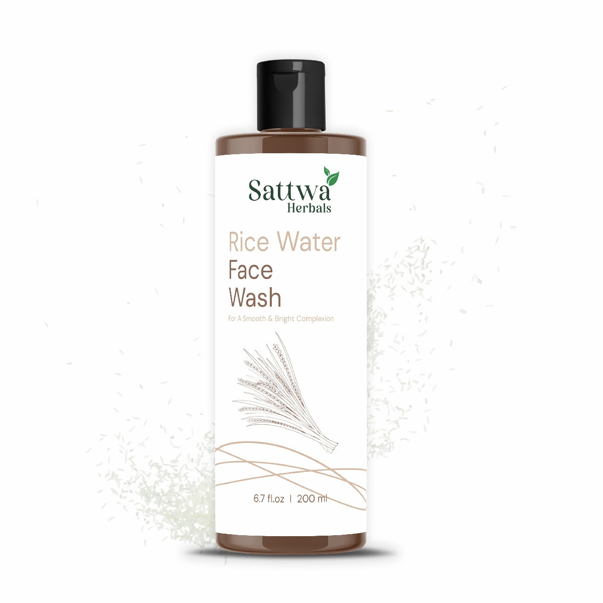 Sattwa Herbals Rice Water Face Wash - Korean Skin Care for Glass Skin & Hydration