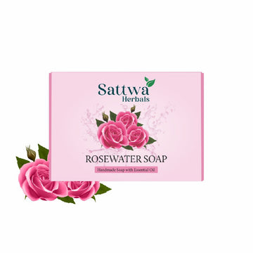 Sattwa Herbals Rose Water Soap Bar - Natural Moisturizing Bath Soap