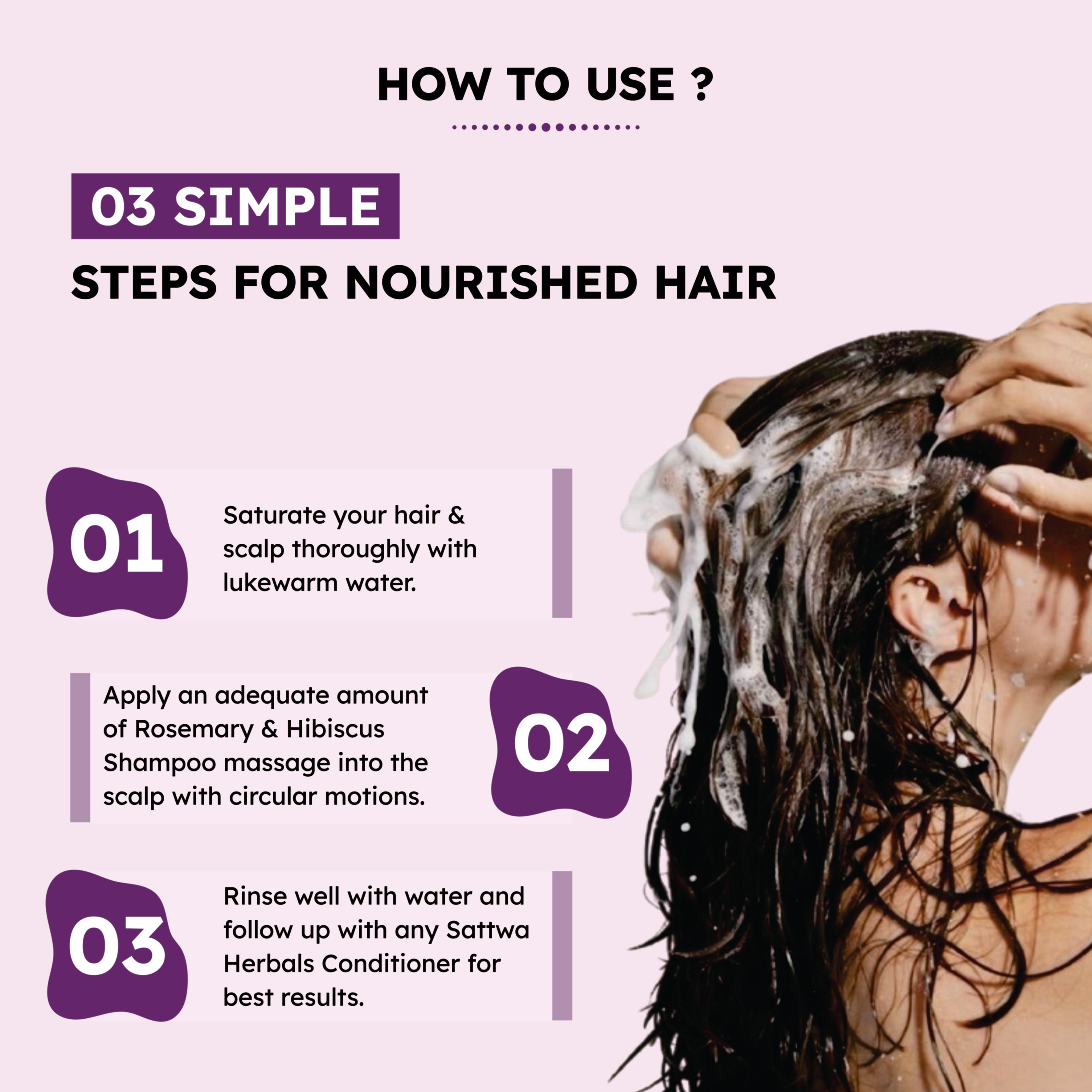 Sattwa Herbals Rosemary Hibiscus Anti-Hair Fall Shampoo - Hair Growth & Strengthening Formula