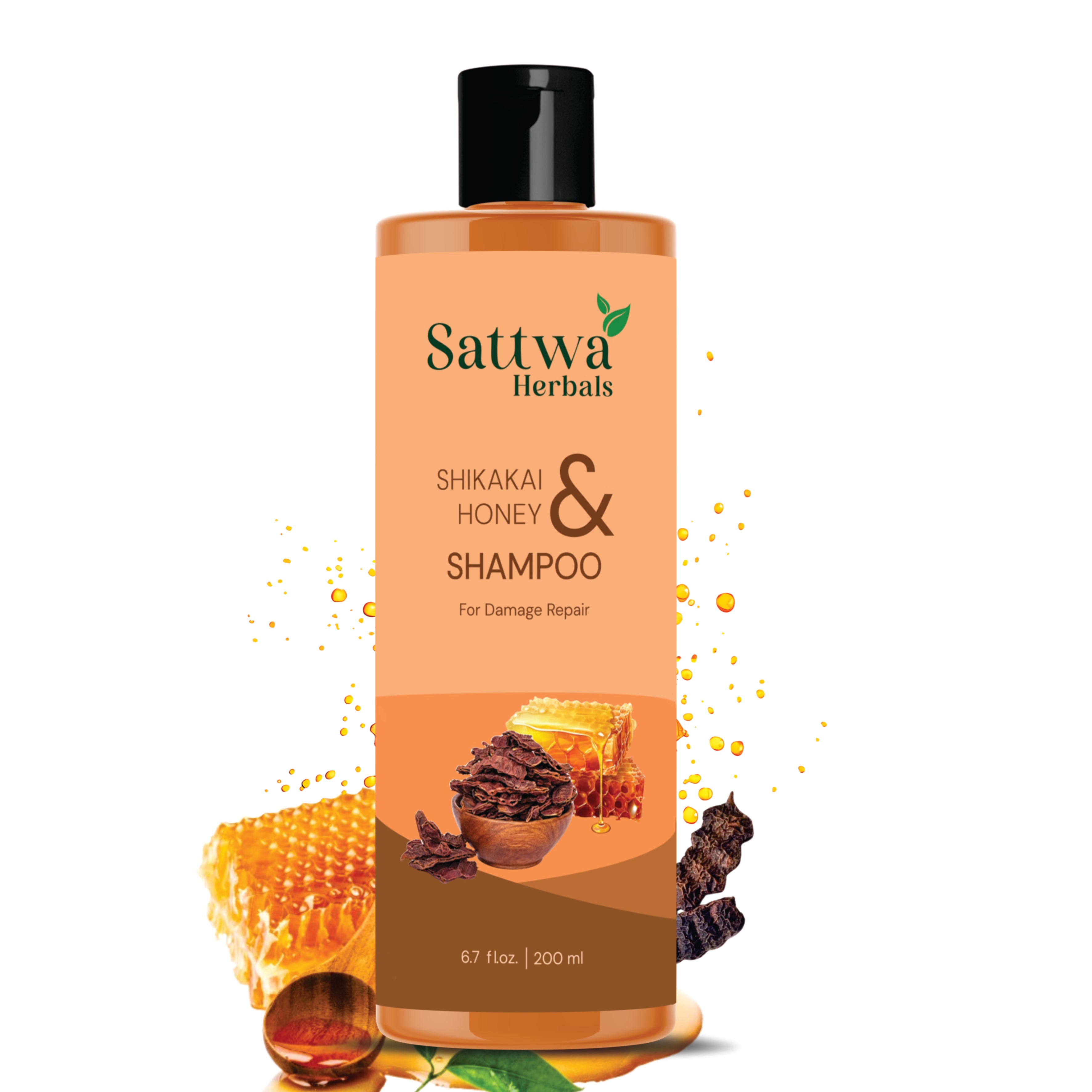Sattwa Herbals Shikakai & Honey Shampoo - Natural Ayurvedic Hair Care for Strong Healthy Hair
