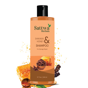 Sattwa Herbals Shikakai & Honey Shampoo - Natural Ayurvedic Hair Care for Strong Healthy Hair