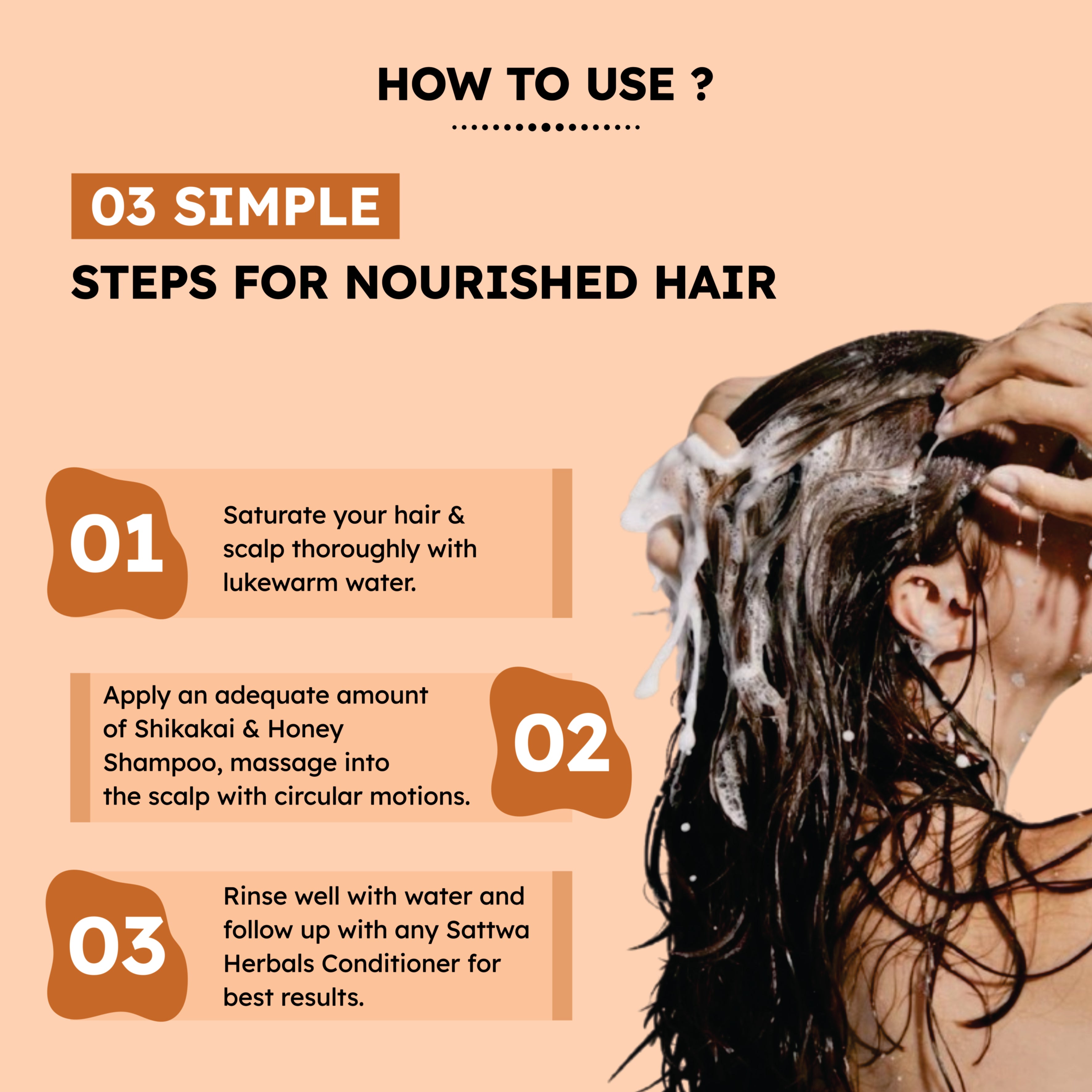Sattwa Herbals Shikakai & Honey Shampoo - Natural Ayurvedic Hair Care for Strong Healthy Hair