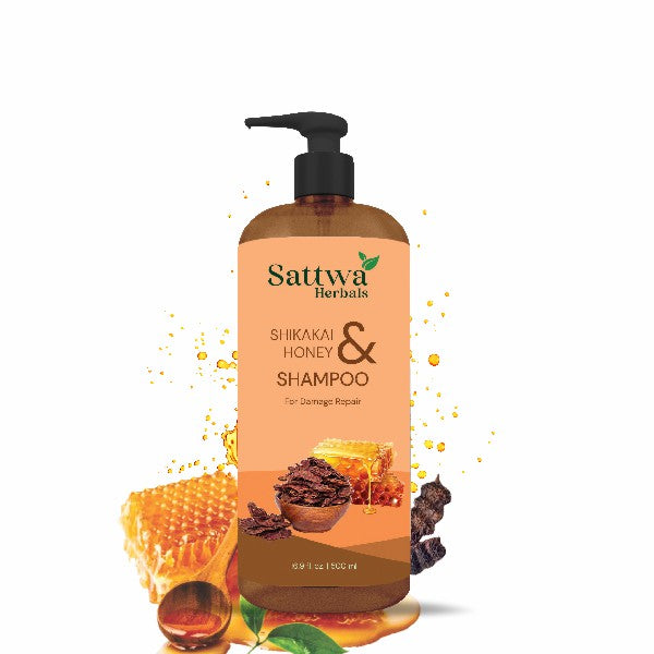 Sattwa Herbals Shikakai & Honey Shampoo - Natural Ayurvedic Hair Care for Strong Healthy Hair