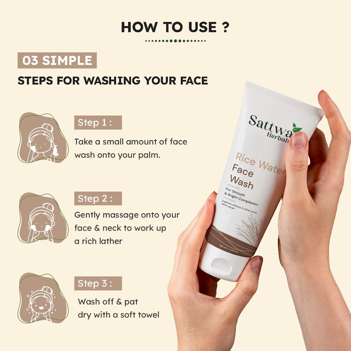 Sattwa Herbals Ubtan Face Wash - Tan Removal & Skin Brightening with Turmeric
