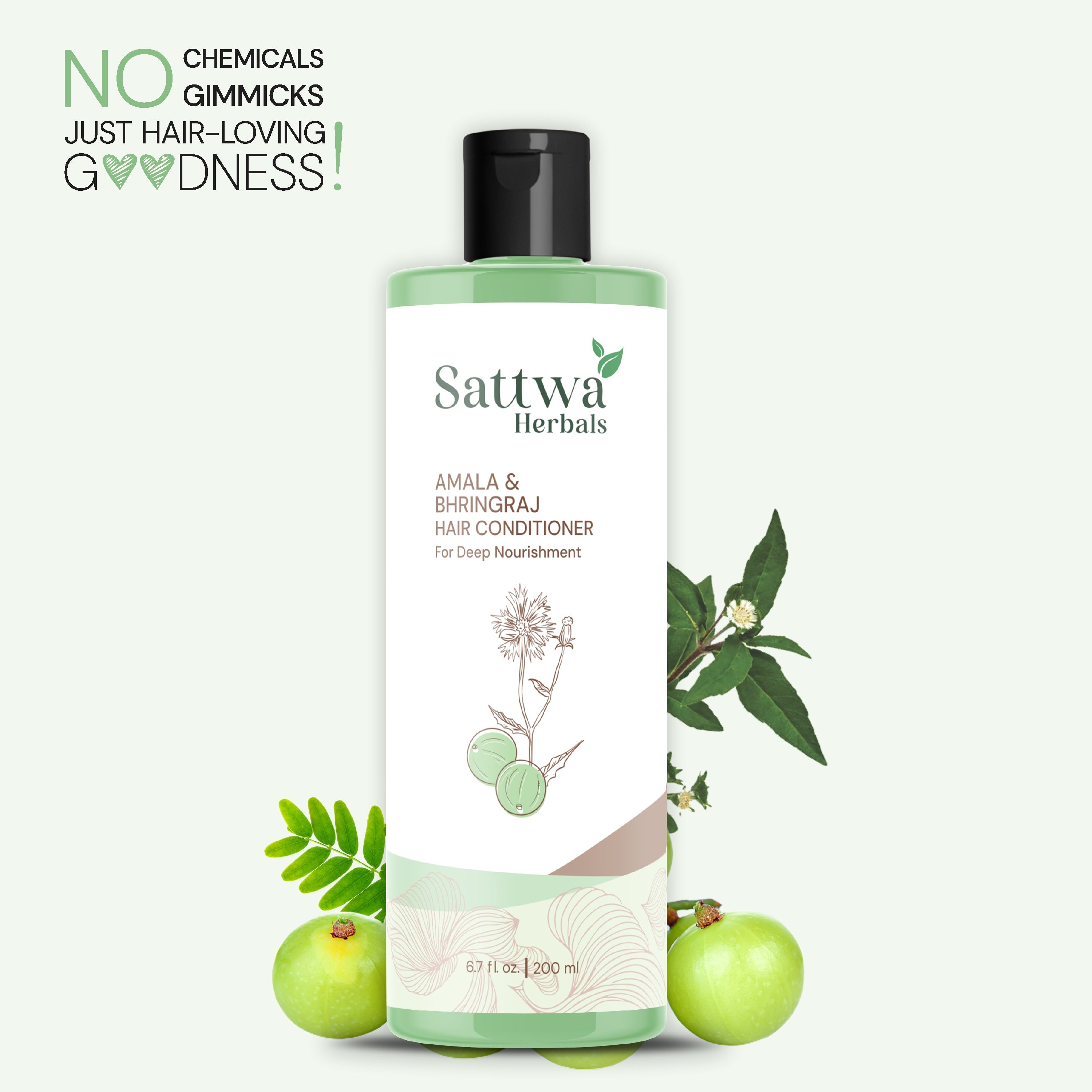 Sattwa Herbals Natural Amla & Bhringraj Conditioner - Nourishing Ayurvedic Hair Care