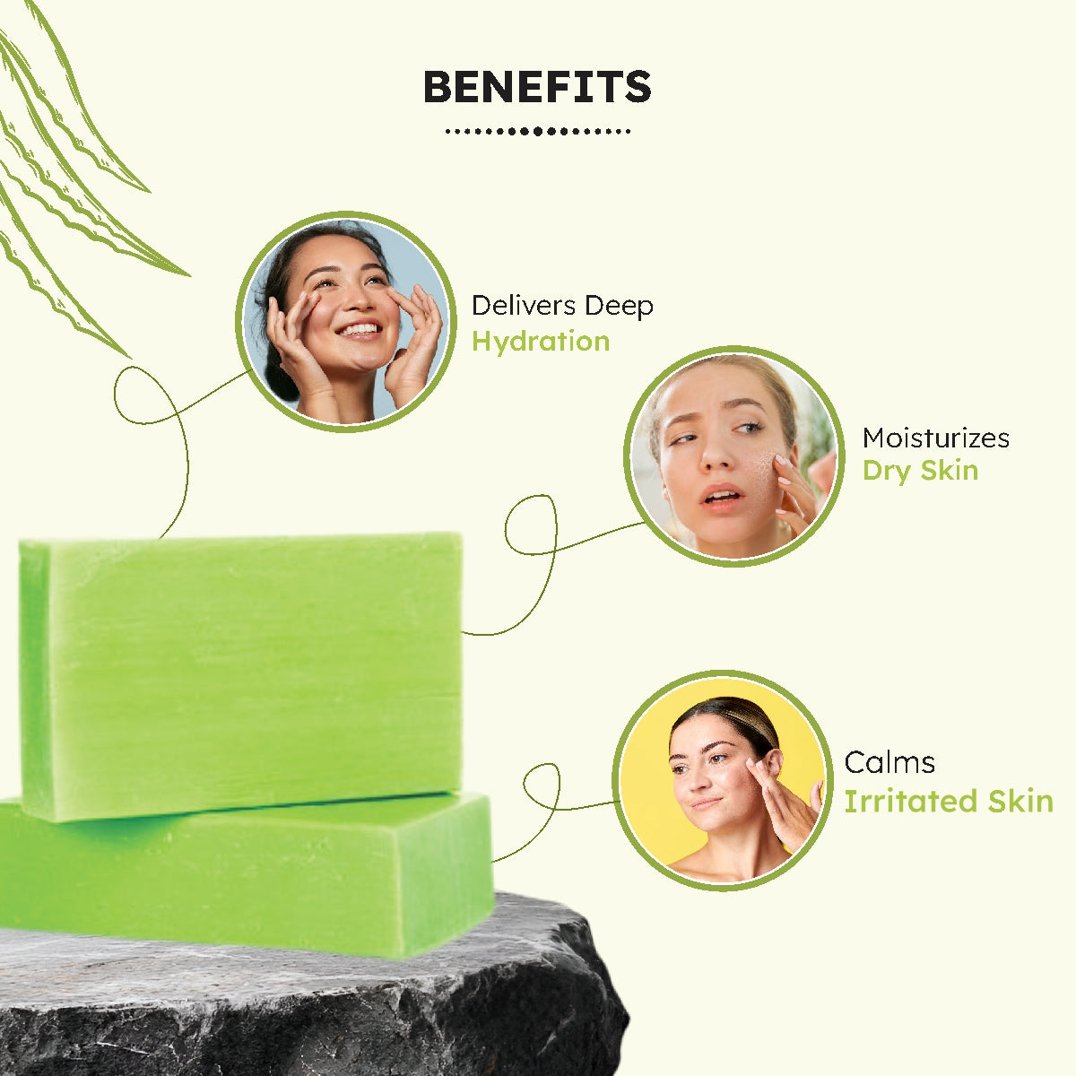 Sattwa Herbals Aloe Vera Bath Soap - Moisturizing & Soothing for Dry Skin