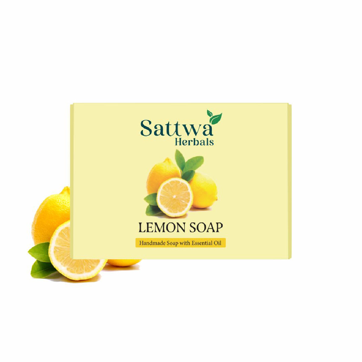 Sattwa Herbals Vitamin C Lemon Soap - Natural Skin Brightening & Oil Control Bar - Dark Spot Remover
