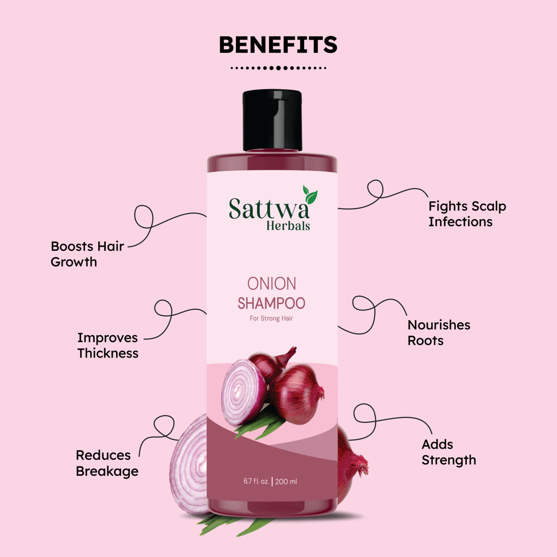 Sattwa Herbals Onion Shampoo for Hair Fall Control - Natural Hair Growth